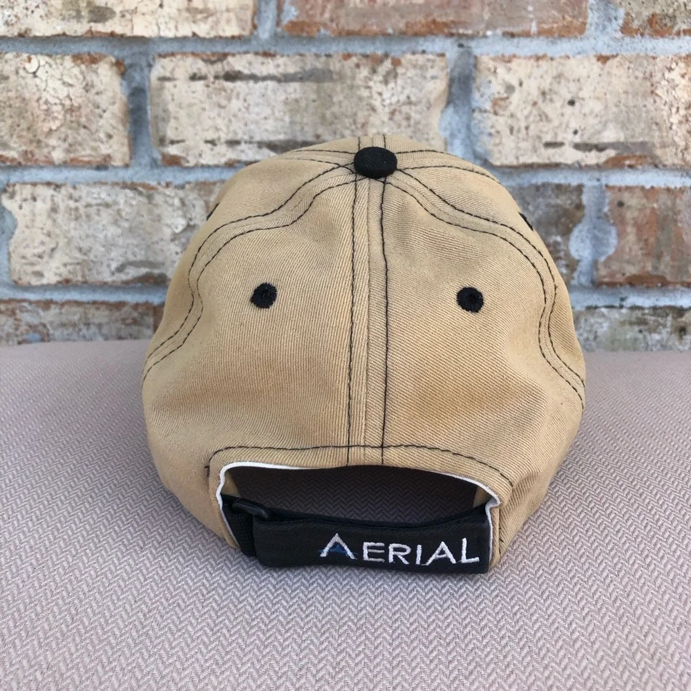 Aerial Tan Black Bold‎ Skull With Wings Adjustable Baseball Hat Cap_6